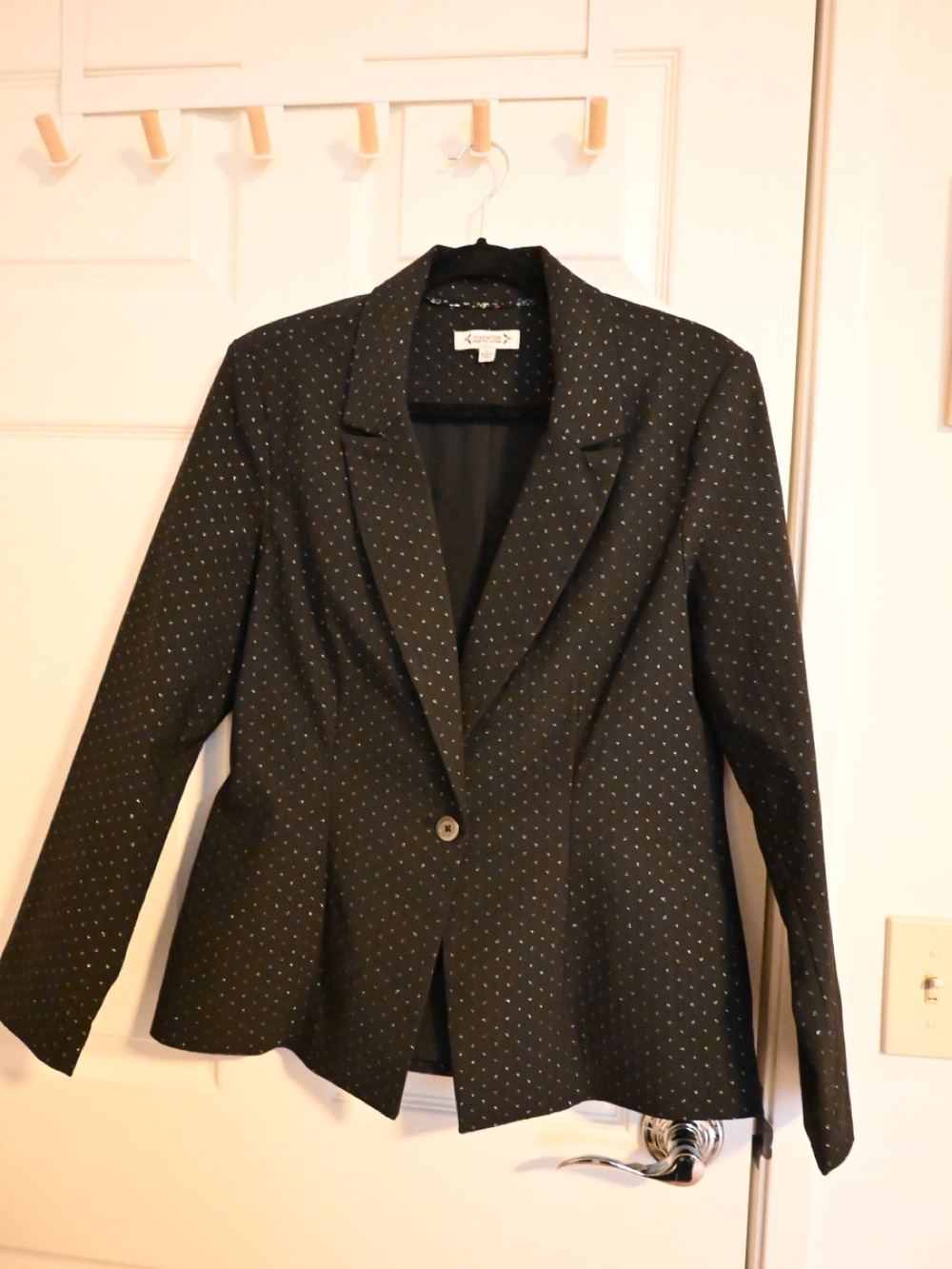Nanette Black Pindot Single-Button Blazer